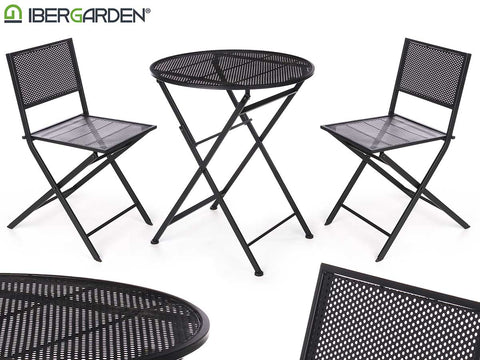 Set Mesa y 2 Sillas Negro