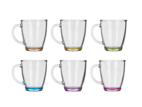 Taza Vidrio Desayuno Color 310ml con Asa