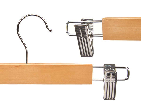 Set 3 Perchas de Madera con Pinza Falda