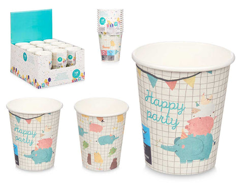 Set 12 Vasos Papel 240ml Infantil surtido 2