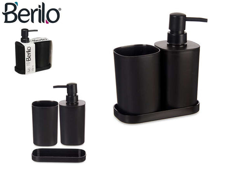 Set 3 Piezas Baño Plástico Negro