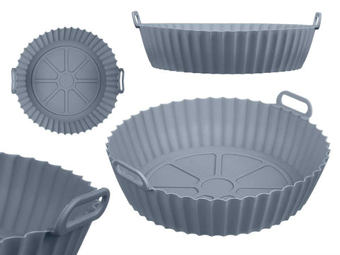 Molde Redondo Freidora de Aire Silicona Gris 19,5cm