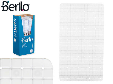 Alfombra Baño Antideslizante Cuadros Blanco Grande