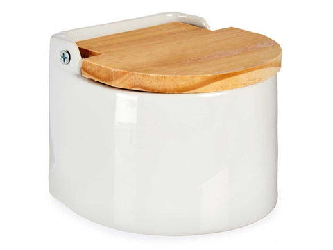 Salero Blanco Semi Circular con Tapa 550ml