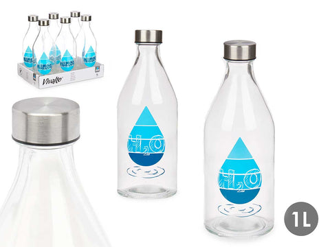 Botella Tapón de Acero h2o 1000ml