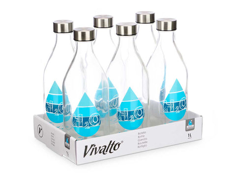 Botella Tapón de Acero h2o 1000ml