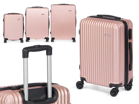 Set 3 Maletas Liston ABS Rosa
