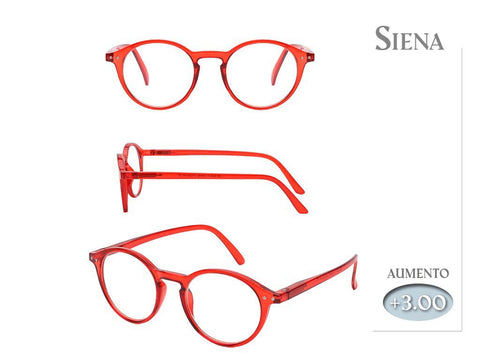 Gafas Lectura Siena Rojas 3,00 Aumento