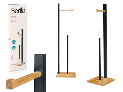 Portarrollo Bambú Negro 19x19x71cm Berilo