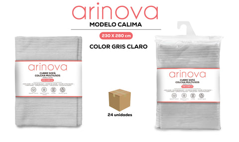 Colcha Calima 230x280cm Gris Algodón Máxima Calidad