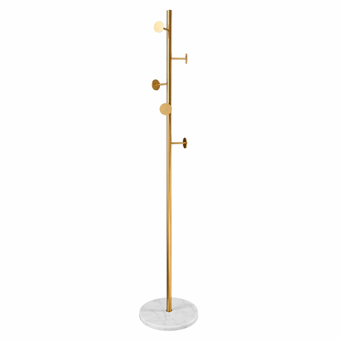 Perchero de Mármol Dorado-Blanco 29x29x173cm
