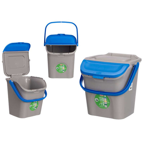 Cubo Basura 28 Litros Apilable Ecoway Azul