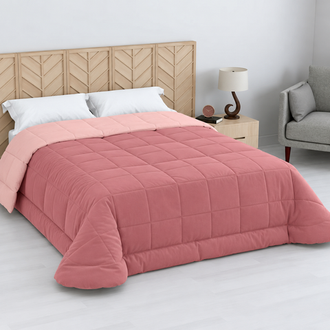 Edredón Reversible cama 150cm 300GSM Bicolor Roomers (250x260cm) Rosa