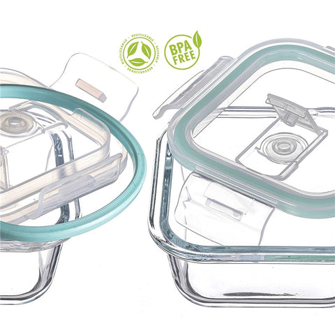 Fiambrera Borosilicato 1520ml para Microondas Hermética Rectangular