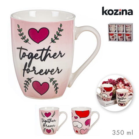 Set 6 Mugs San Valentín 350ml Corazon Together