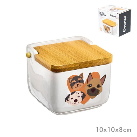 Salero Cerámica 10x10cm Cozy Dogs
