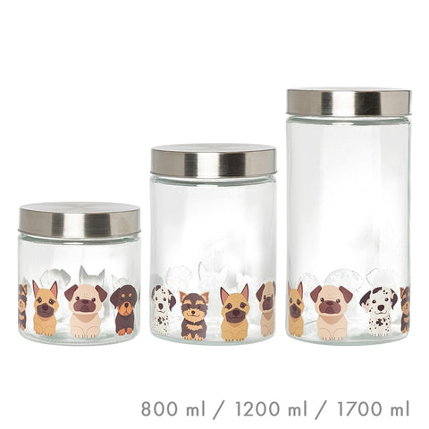 Set 3 Tarros Perros 1.7L 1.2L 0.8L