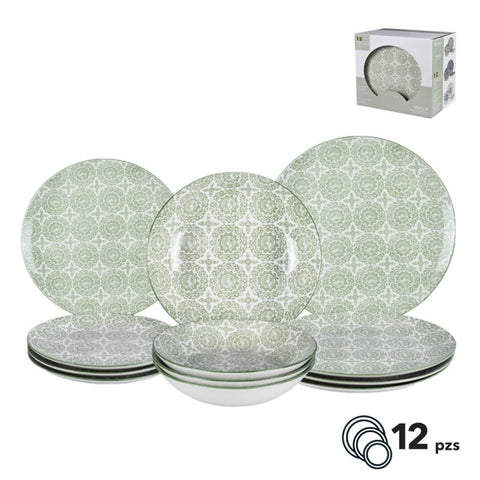 Vajilla 12 Piezas Hikari Verde