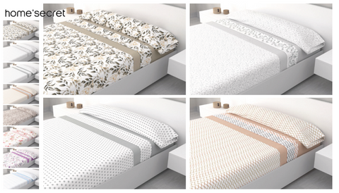 Juego de Sábanas Microfibra cama 150cm Lote 4 Mesina modelo aleatorio