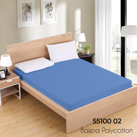 Sábana Bajera Azul Oscuro Cama 90cm Ajustable Polycotton