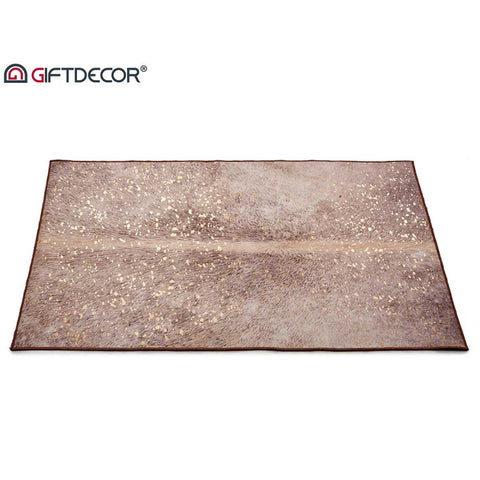 Alfombra Marrón 100x150cm con Manchas Doradas