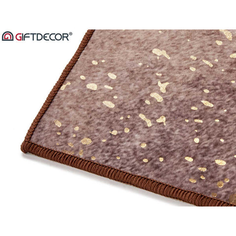 Alfombra Marrón 100x150cm con Manchas Doradas