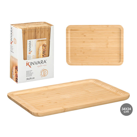 Bandeja Rectangular Bambú 34x24cm