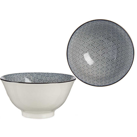 Bowl Porcelana 16cm Onda Japonesa Negro