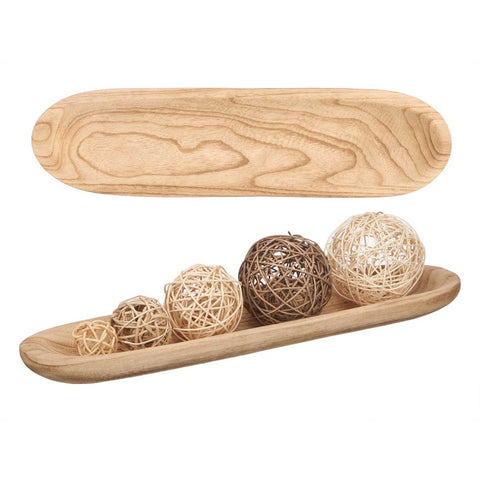 Centro Decorativo Madera Quemada Alargada 13x50x3cm