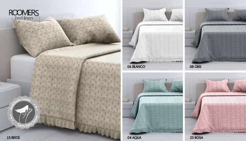 Colcha Bouti cama 90cm Dina Rosa 180x270cm + 1 Funda Cojín 50x70cm