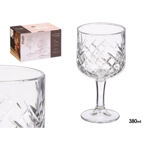 Pack 6 Copas Troqueladas 380ml Transparente