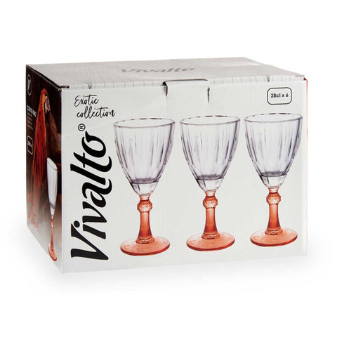 Pack 6 Copas de Vino color Salmón 275ml