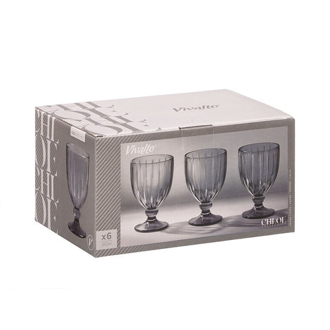 Pack 6 Copas Vino Rayas 310ml Humo
