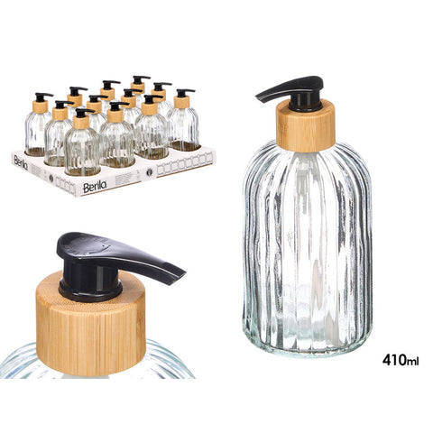 Dosificador Transparente Bambú 410ml