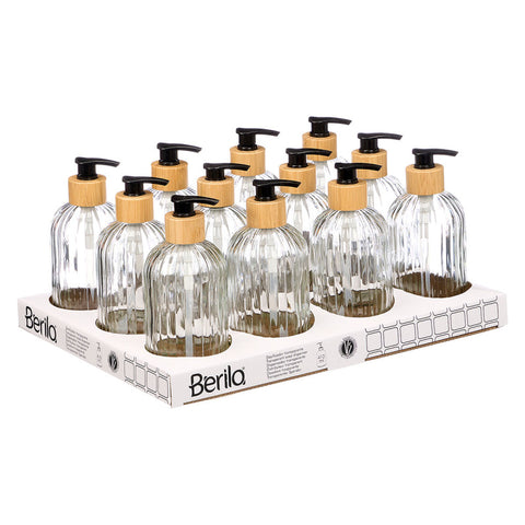 Dosificador Transparente Bambú 410ml
