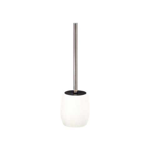 Escobillero Poliresina Baño Blanco Rayas