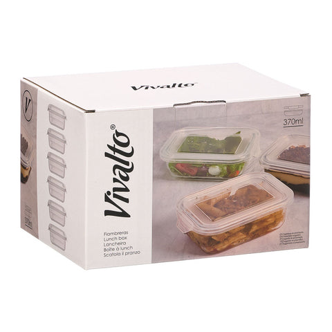 Fiambrera Rectangular Transparente 370ml