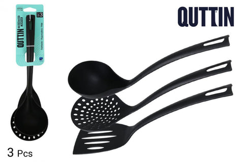 Set 3 Utensilios de Nylon Negros