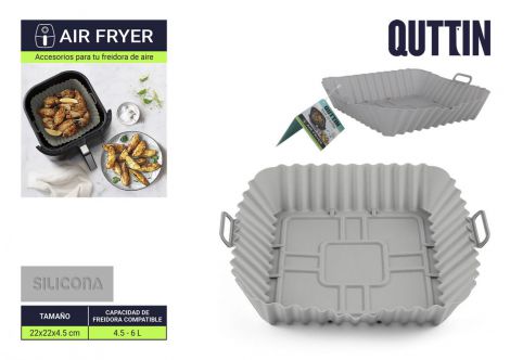 Molde Silicona Airfryer Cuadrado 22cm 
