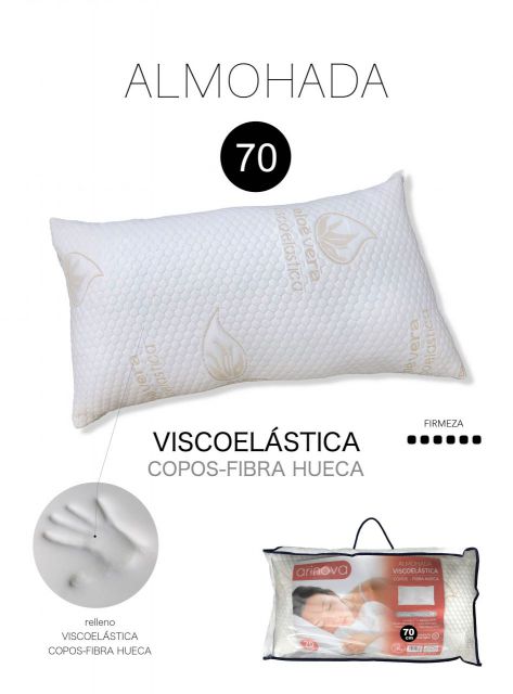 Almohada Viscoelástica 70cm Copos-Fibra Hueca Aloe Vera