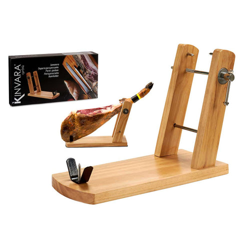 Jamonero Doble Brazo Natural Madera Pino