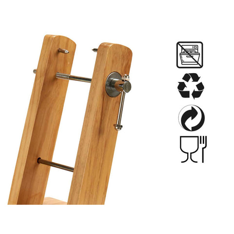 Jamonero Doble Brazo Natural Madera Pino