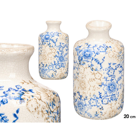 Jarrón Nonna Botella Azul Beige 20,5cm