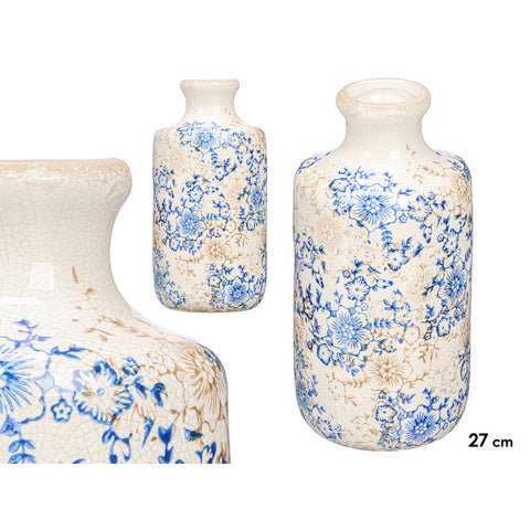 Jarrón Nonna Botella Azul Beige 27cm