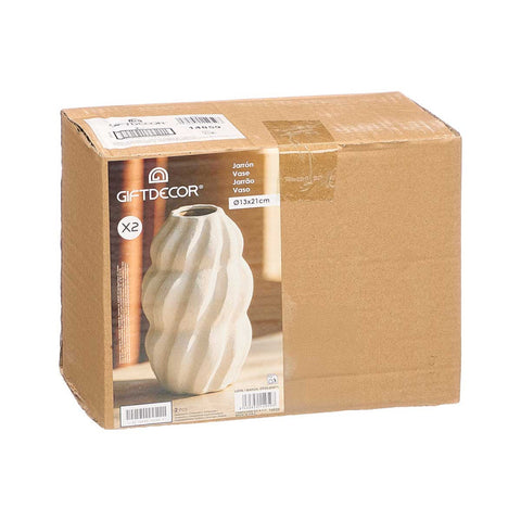 Jarrón Sahara Espiral Blanco 20cm