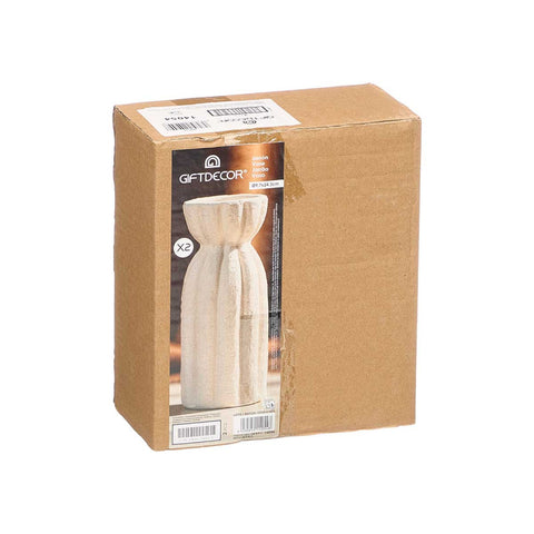 Jarrón Sahara Rayas Anchas Blanco 24cm