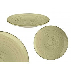 Plato Postre 19cm Espiral Verde Oliva