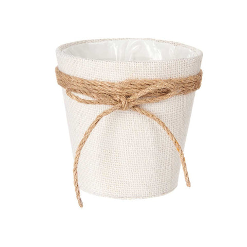 Macetero Tela Lazo 12,5x12cm Blanco