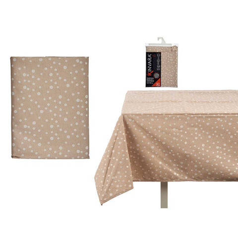 Mantel Jacquard Antimanchas 140x180cm Lunares Beige