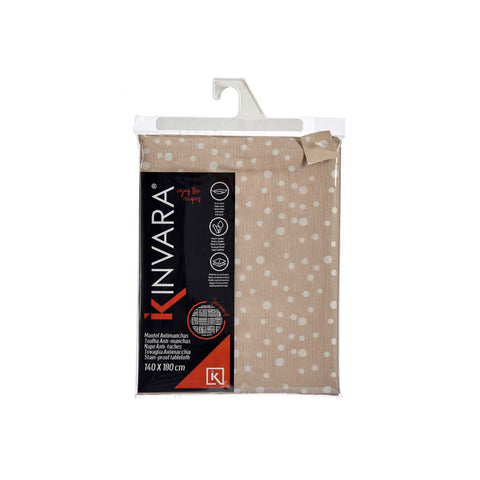 Mantel Jacquard Antimanchas 140x180cm Lunares Beige